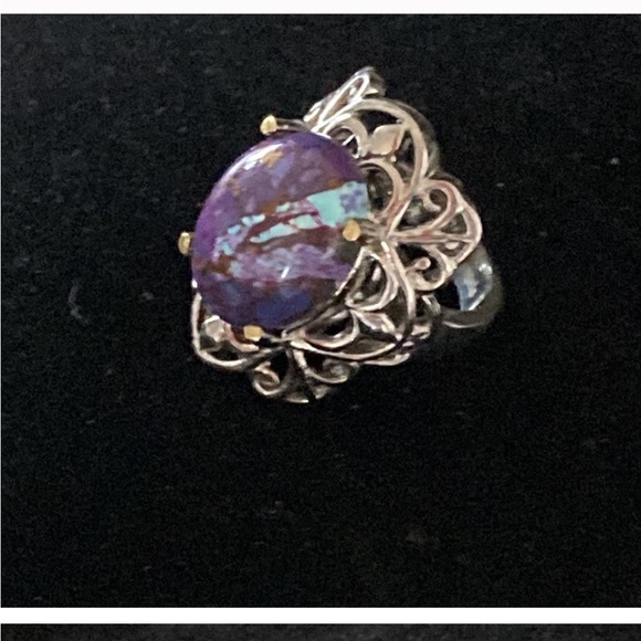 Karis Purple turquoise, open filigree ring - Picture 3 of 6